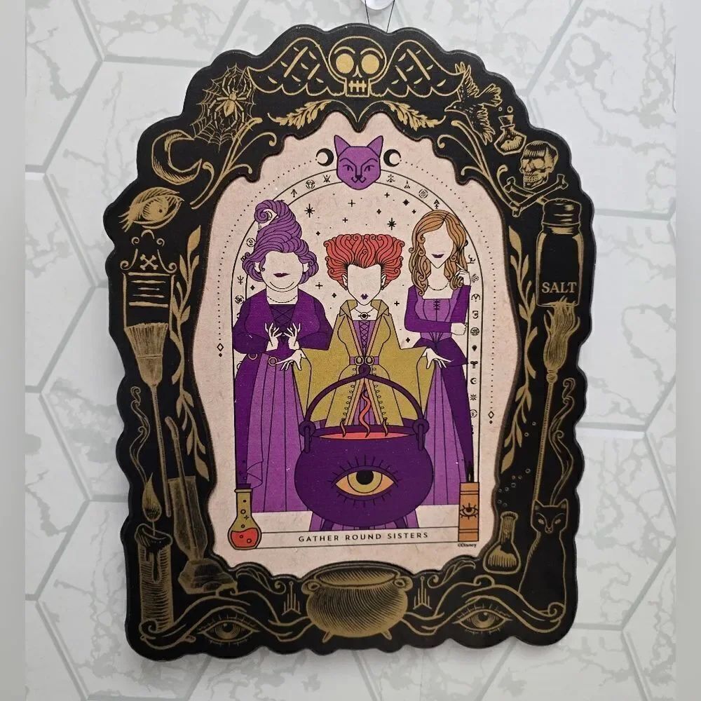 NWT Disney Hocus Pocus Three Sanderson Sisters Wall Halloween Decor, 9x12